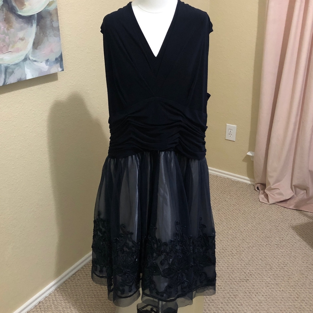 Dark blue women's cocktail dress